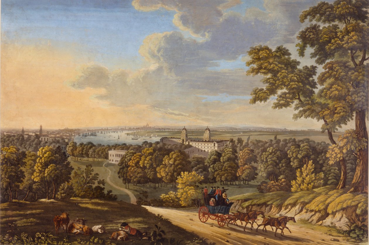 فلامستيد هيل ، غرينتش: The Stagecoach يتجه جنوبًا 181020 (مرحاض على ورق) بواسطة مدرسة اللغة الإنجليزية