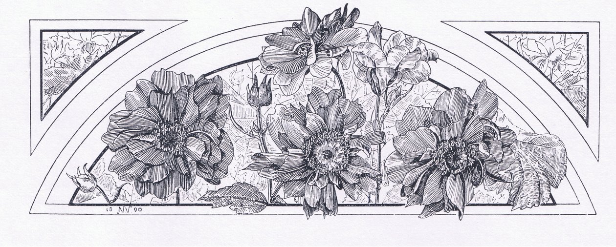 تصاميم الزهور ، من مجلة Art 1893 ، Cassell and Company ، 1893 بواسطة مدرسة اللغة الإنجليزية