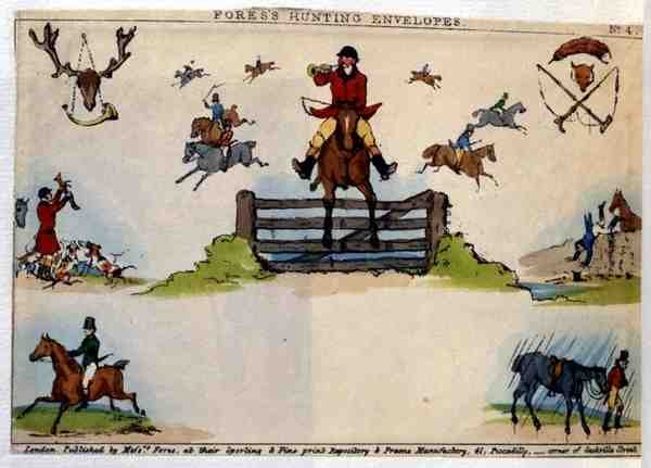 مغلف Fores's Hunting Envelope ، Pub. بواسطة السادة فورس ، حوالي 1840 (نقش ملون) بواسطة مدرسة اللغة الإنجليزية