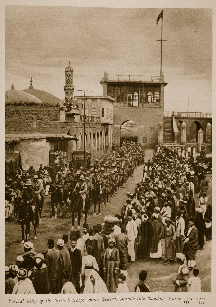 الدخول الرسمي للقوات البريطانية بقيادة الجنرال ماود إلى بغداد ، 11 مارس 1917 ، 1917-1919 بواسطة مدرسة اللغة الإنجليزية