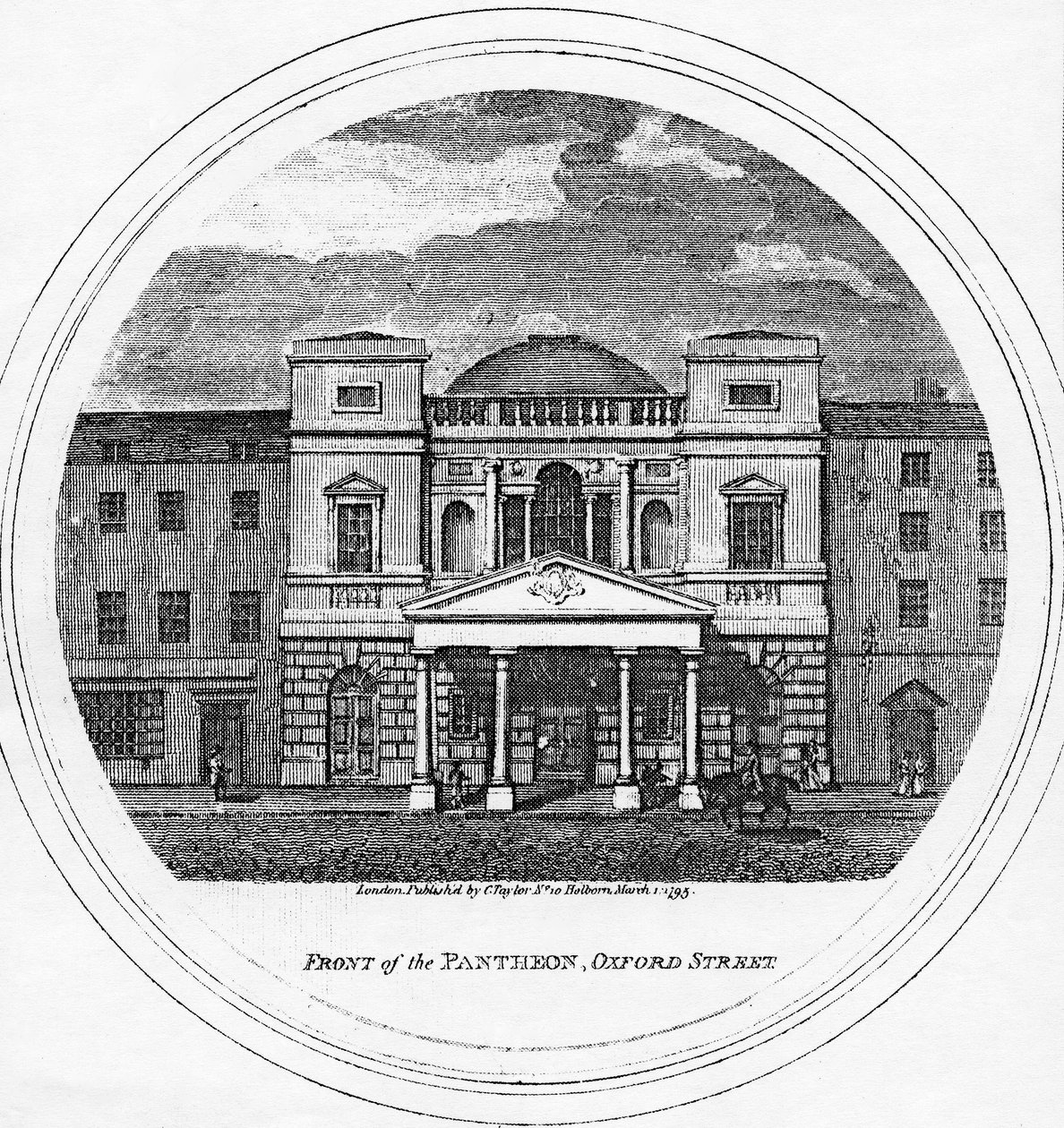 أمام البانثيون ، شارع أكسفورد ، 1795 بواسطة مدرسة اللغة الإنجليزية