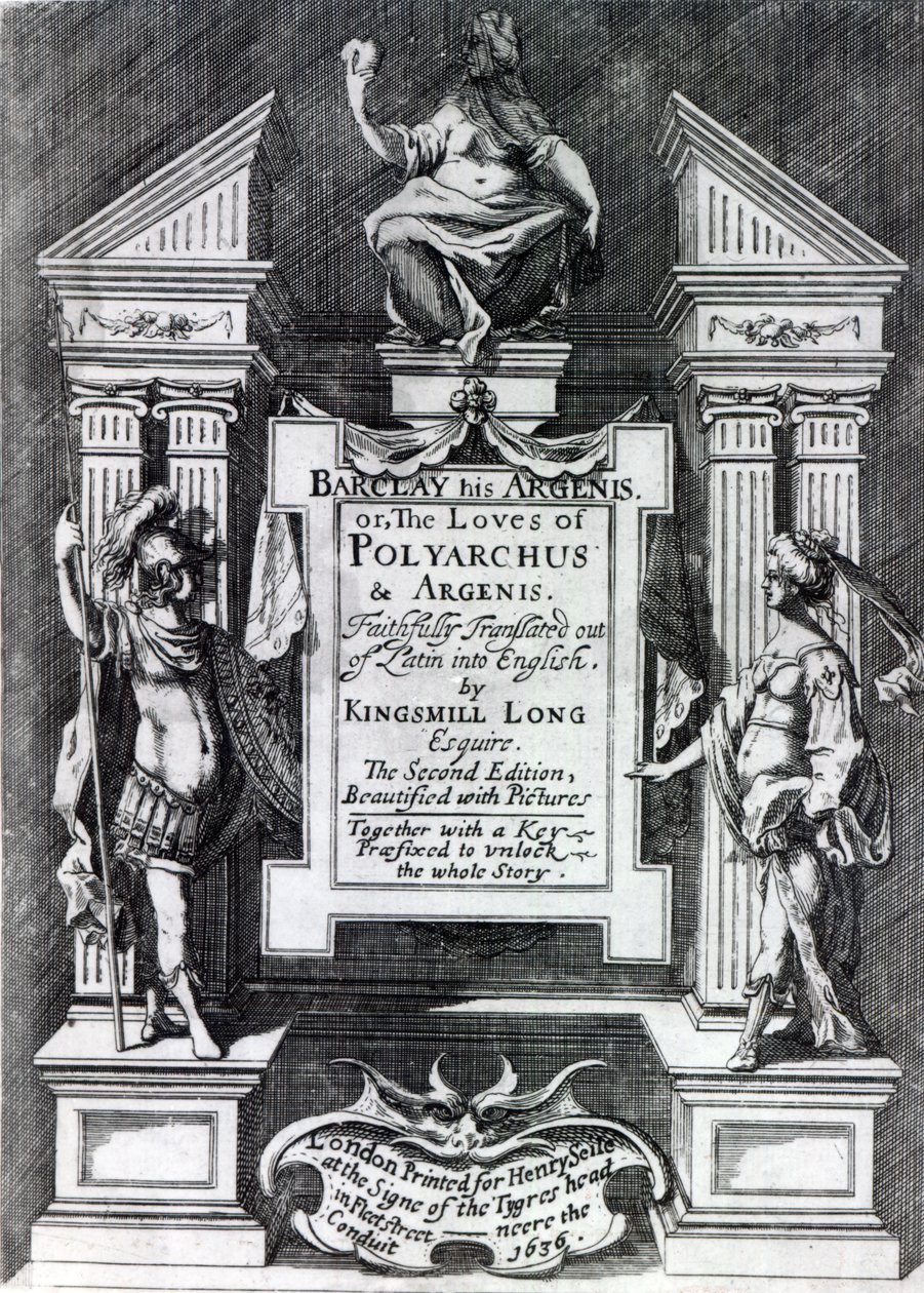 Frontispiece for Argenis بواسطة John Barclay ، الطبعة الإنجليزية الثانية ، 1636 بواسطة مدرسة اللغة الإنجليزية