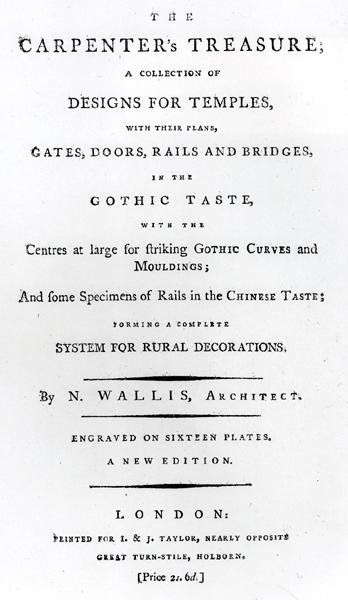 صدر كتاب `` كنز النجار '' بقلم ن. واليس ، حوالي 1793 (حبر على ورق) (صورة بالأبيض والأسود) بواسطة مدرسة اللغة الإنجليزية