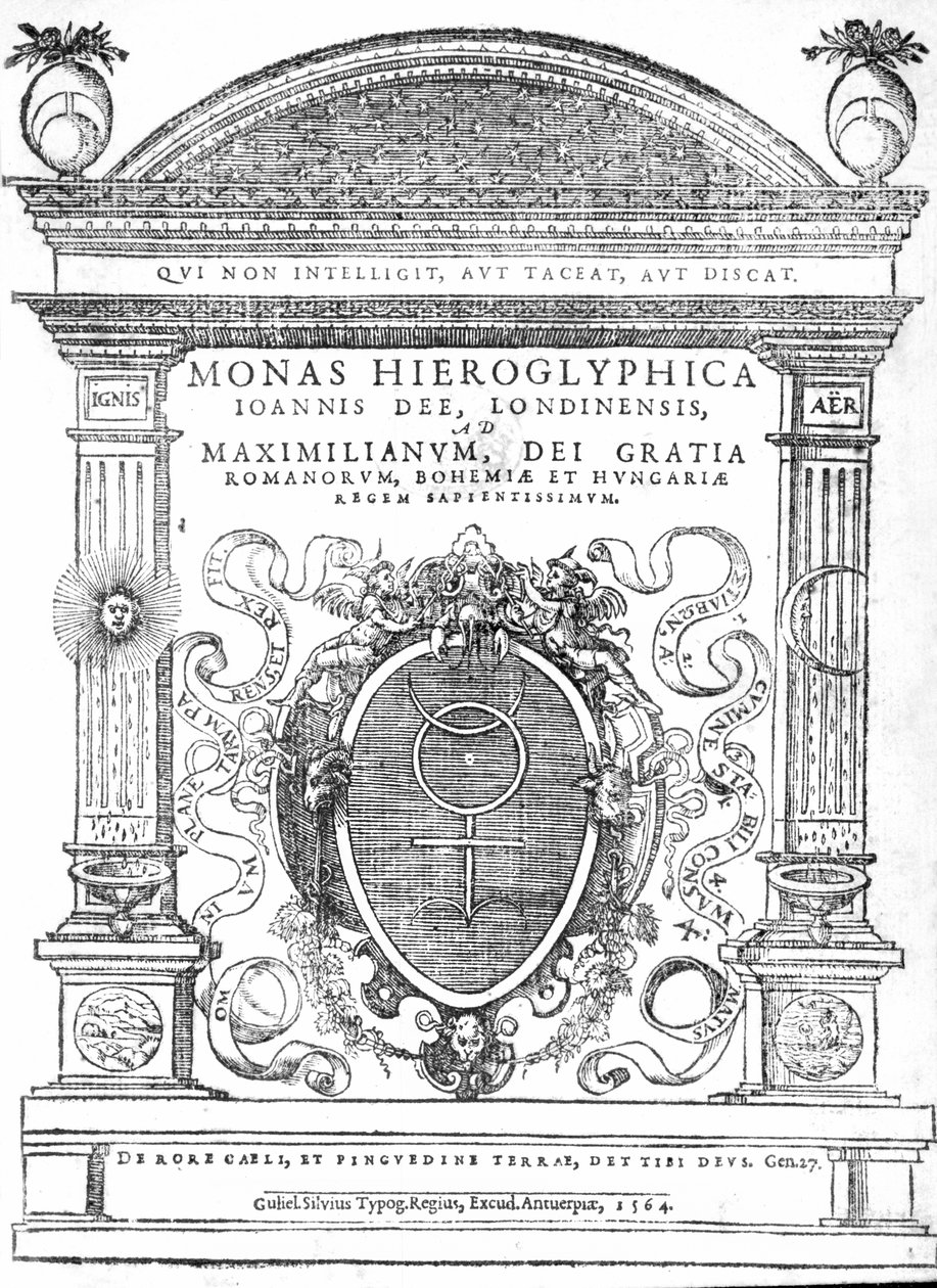 صورة من Monas Hieroglyphica بواسطة John Dee ، نُشرت عام 1564 (مطبوعة) بواسطة مدرسة اللغة الإنجليزية