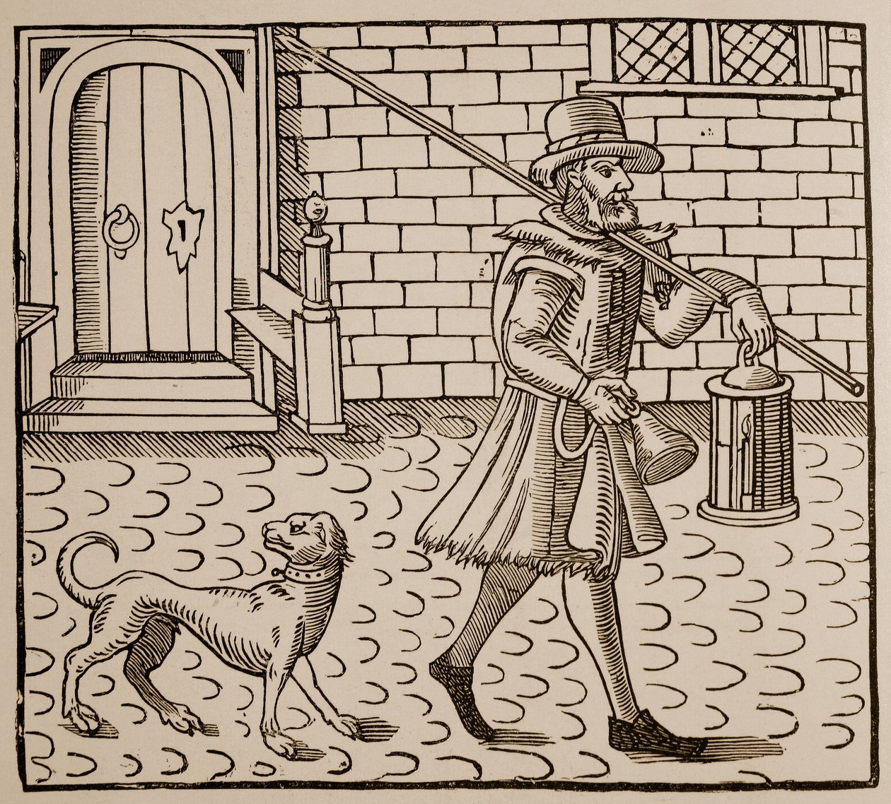 صورة من فيلم The Bellman of London ، بقلم توماس ديكر (1572-1632) ، 1616 (صورة بني داكن) بواسطة مدرسة اللغة الإنجليزية