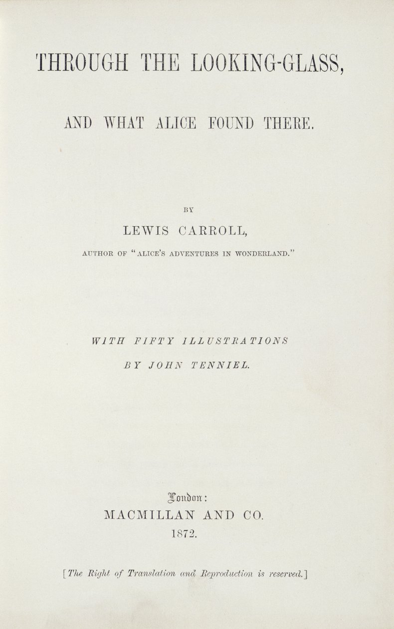 صورة لأليس من خلال المرآة - لويس كارول (1833-1898) ، نشر بواسطة ماكميلان ، 1872 بواسطة مدرسة اللغة الإنجليزية