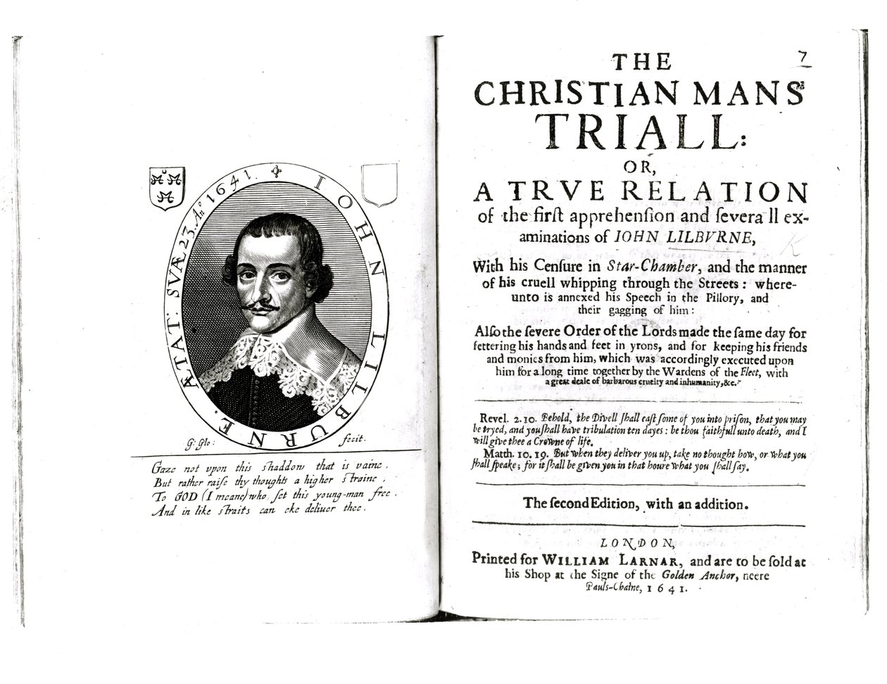 صورة من أمام محاكمة كريستيان مان بواسطة جون ليلبورن (c.1614-57) 1641 بواسطة مدرسة اللغة الإنجليزية