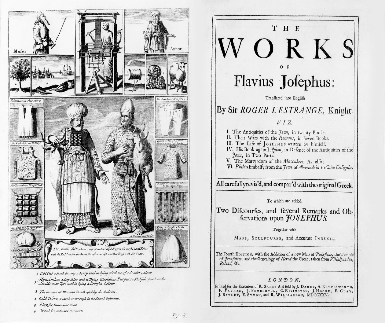 صورة لأعمال فلافيوس جوزيفوس ، 1725 بواسطة مدرسة اللغة الإنجليزية