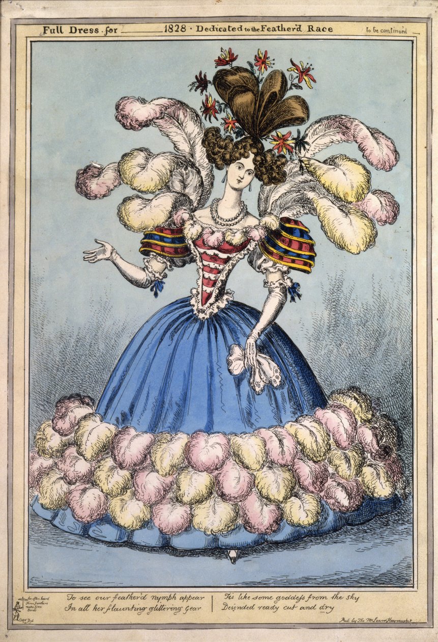 فستان كامل لعام 1828. مكرسة لسباق Featherd ، حانة. لندن ، 1828 (نقش يدوي) بواسطة مدرسة اللغة الإنجليزية