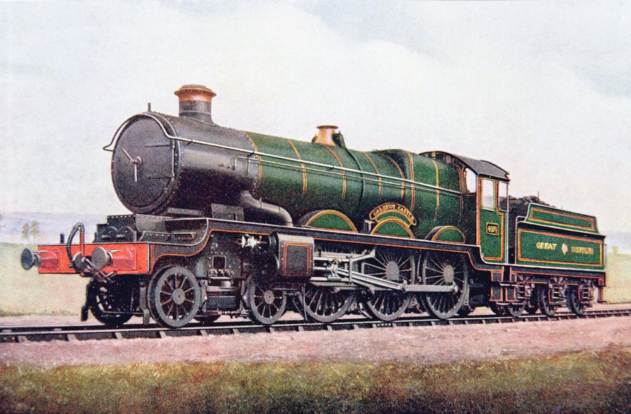 GWR Caldicot Castle ، رسم توضيحي من كتاب القاطرة بقلم جي جيبارد جاكسون ، نُشر عام 1924 بواسطة مدرسة اللغة الإنجليزية