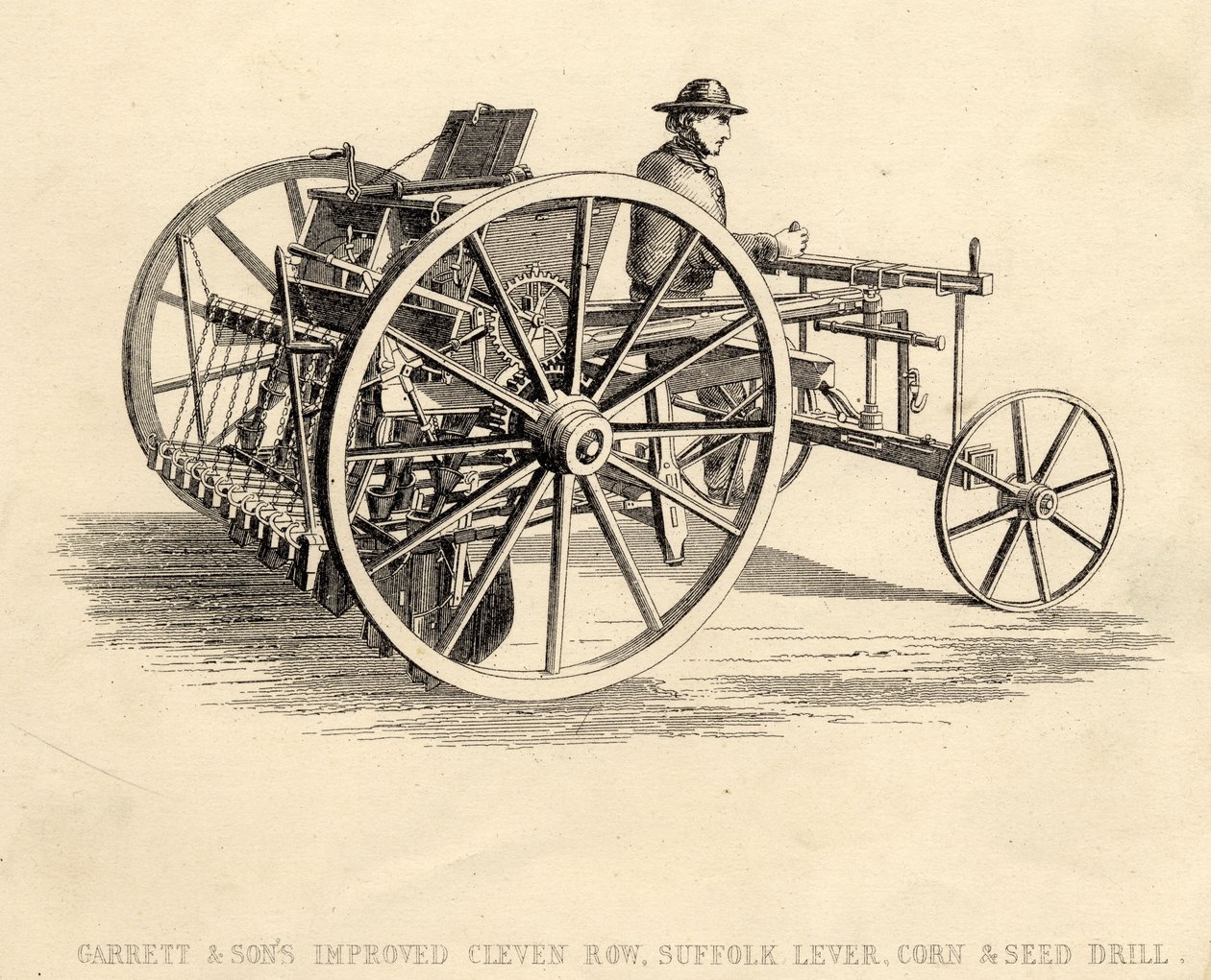 تم تحسين Garrett and Sons من مثقاب الذرة والذرة ذو الرافعة Cleven Row بواسطة مدرسة اللغة الإنجليزية