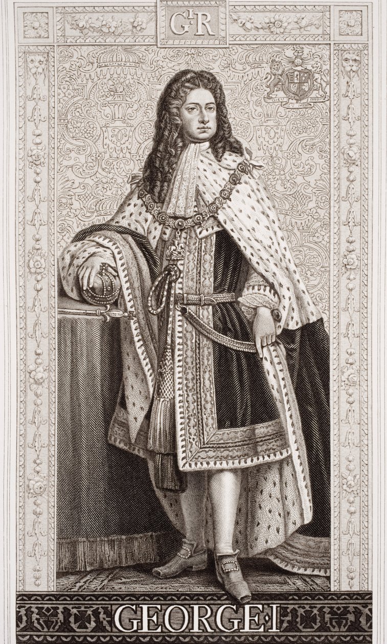 جورج الأول (1660-1727) من `` الرسوم التوضيحية للغة الإنجليزية والتاريخ الاسكتلندي &39;&39; المجلد الثاني بواسطة مدرسة اللغة الإنجليزية