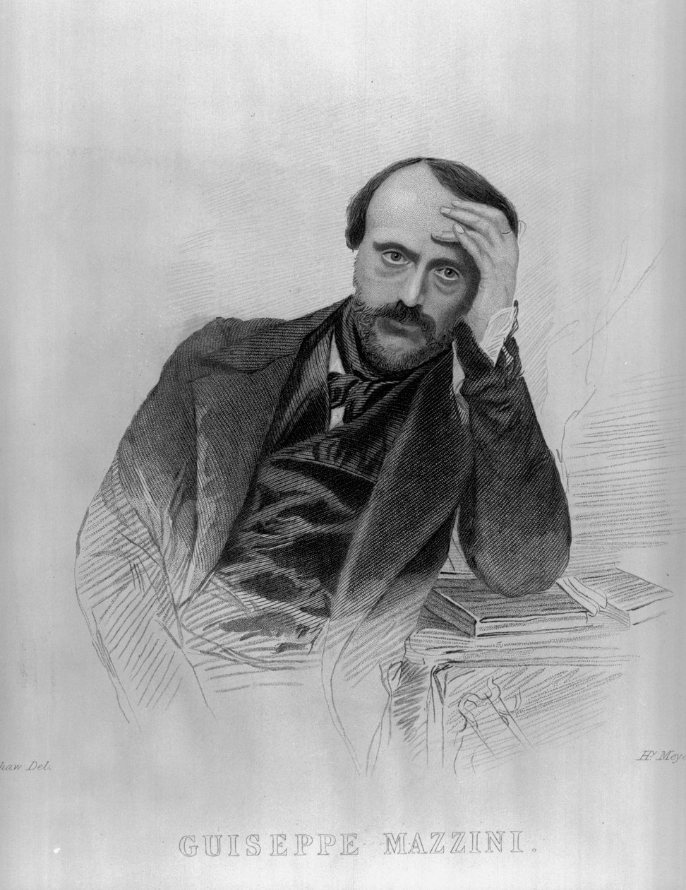 جوزيبي مازيني ، من "معرض صور غرفة الرسم للشخصيات البارزة" (النقش) (صور من وزن الجسم) بواسطة مدرسة اللغة الإنجليزية