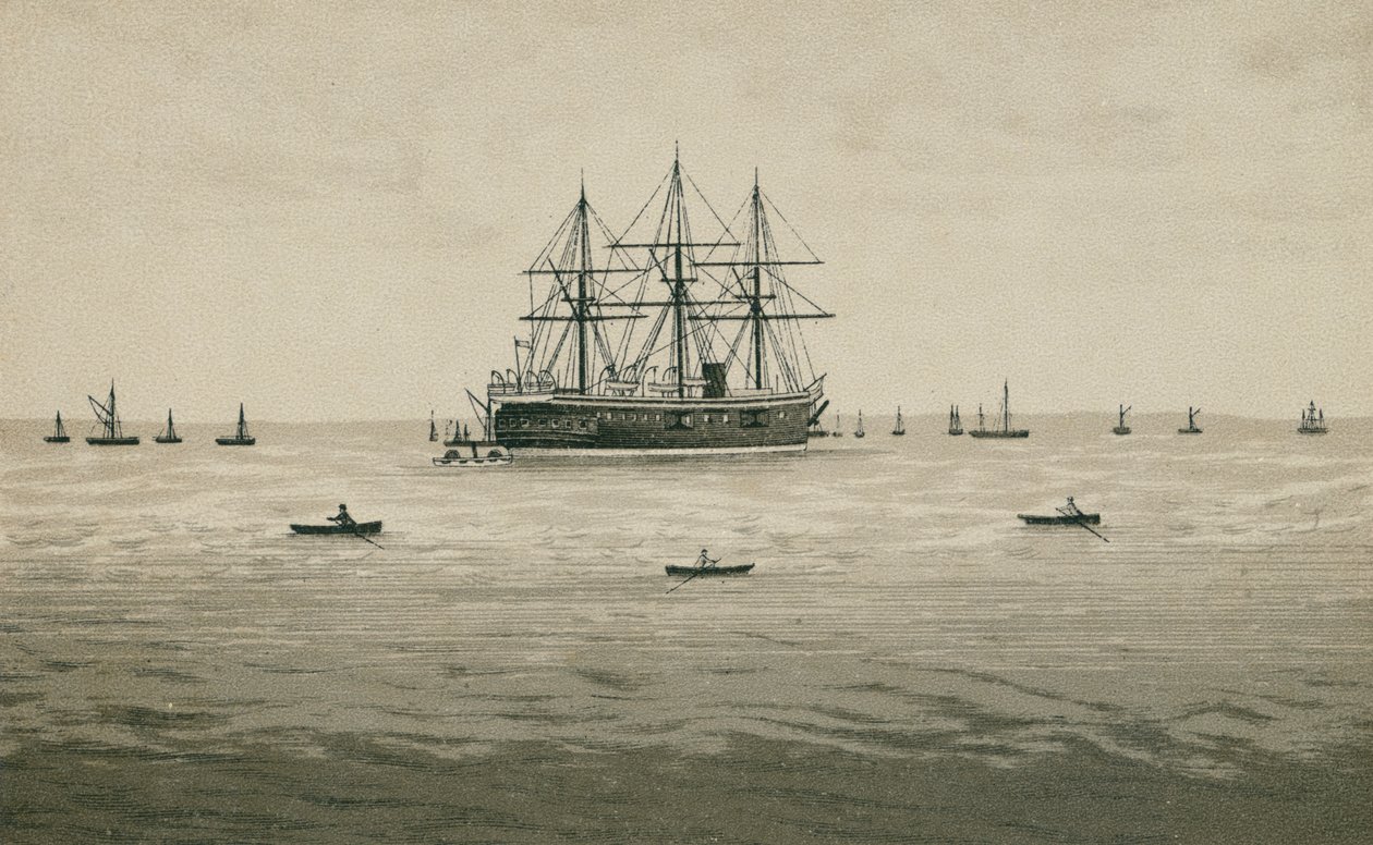 السفينة HMS Penelope (litho) بواسطة مدرسة اللغة الإنجليزية
