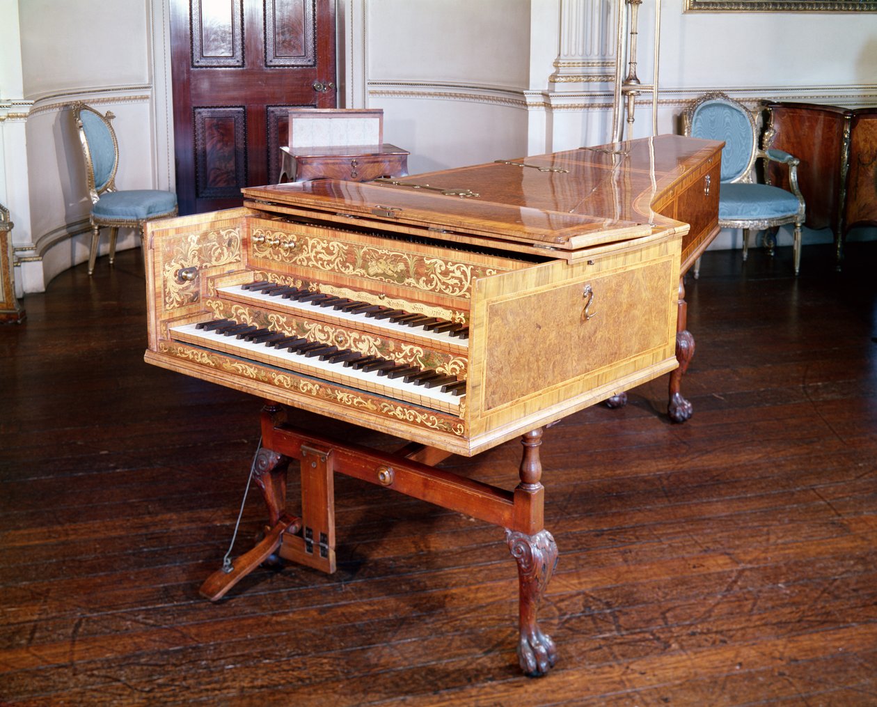 Harpsichord ، بقلم يعقوب كيركمان ، الإنجليزية ، 1766 بواسطة مدرسة اللغة الإنجليزية