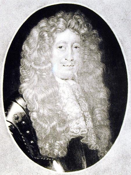 هنري هوارد (1628-1684) دوق نورفولك السادس ، رسم توضيحي من صور الشخصيات اللامعة في التاريخ البريطاني ، نقشها ريتشارد إيرلوم (1743-1822) وتشارلز تورنر (c.1775-1857) (mezzotint بواسطة مدرسة اللغة الإنجليزية