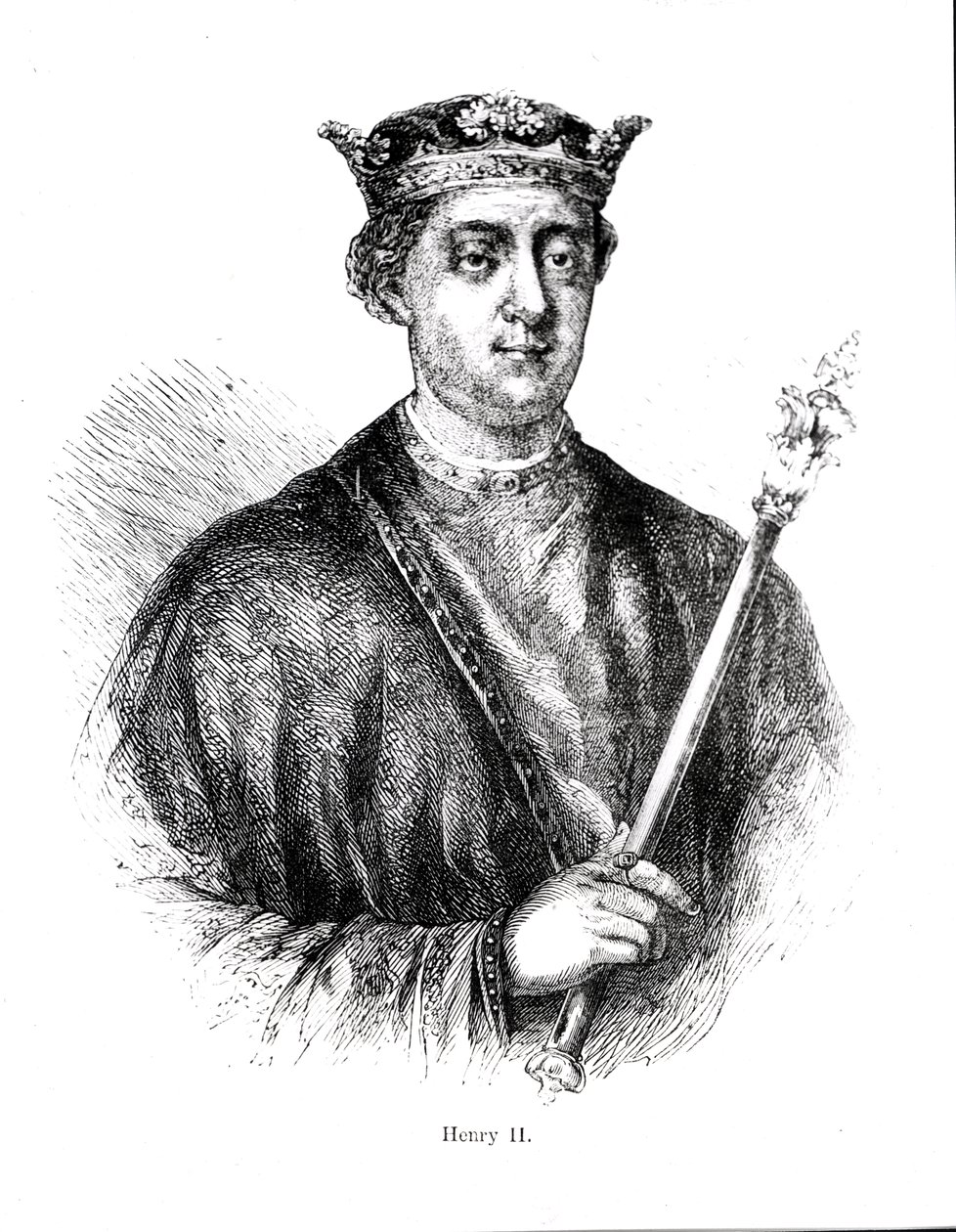 هنري الثاني (1133-1189) (النقش) (صورة بوند) بواسطة مدرسة اللغة الإنجليزية
