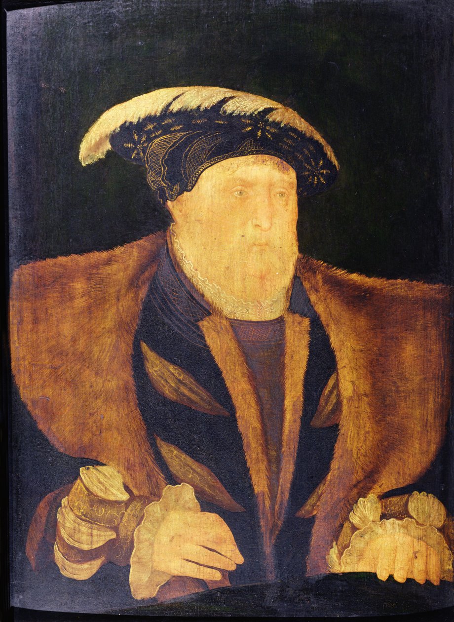 هنري الثامن (1491-1547) (زيت على لوح) بواسطة مدرسة اللغة الإنجليزية