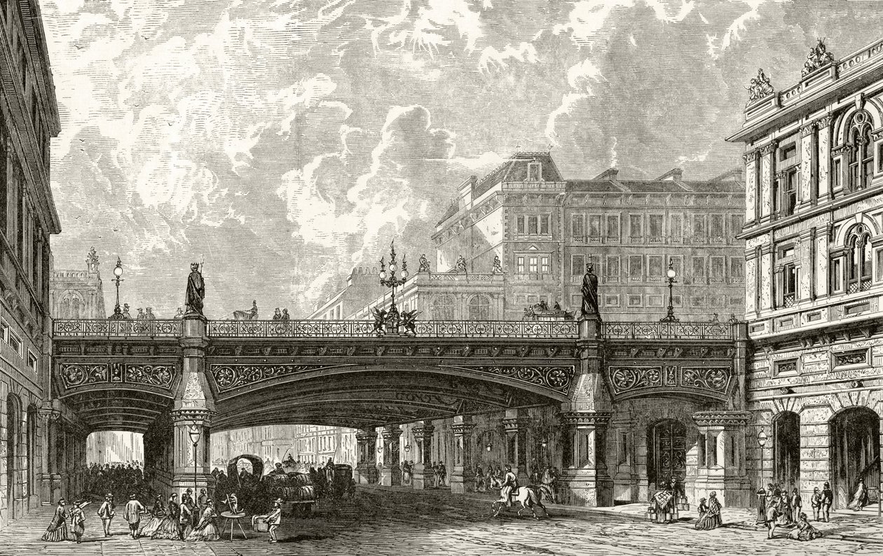 هولبورن فيادوكت ، من "London Pictures: Drawn with Pen and Pencil" ، بقلم القس ريتشارد لوفيت ، نُشر عام 1890 بواسطة مدرسة اللغة الإنجليزية