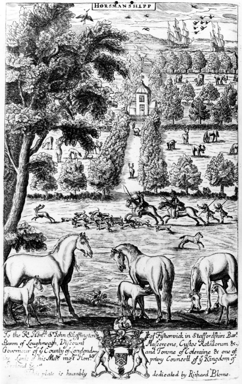 Horsmanshipp ، من `` The Gentleman&39;s Recreation &39;&39; نشره ريتشارد بلوم ، 1686 بواسطة مدرسة اللغة الإنجليزية