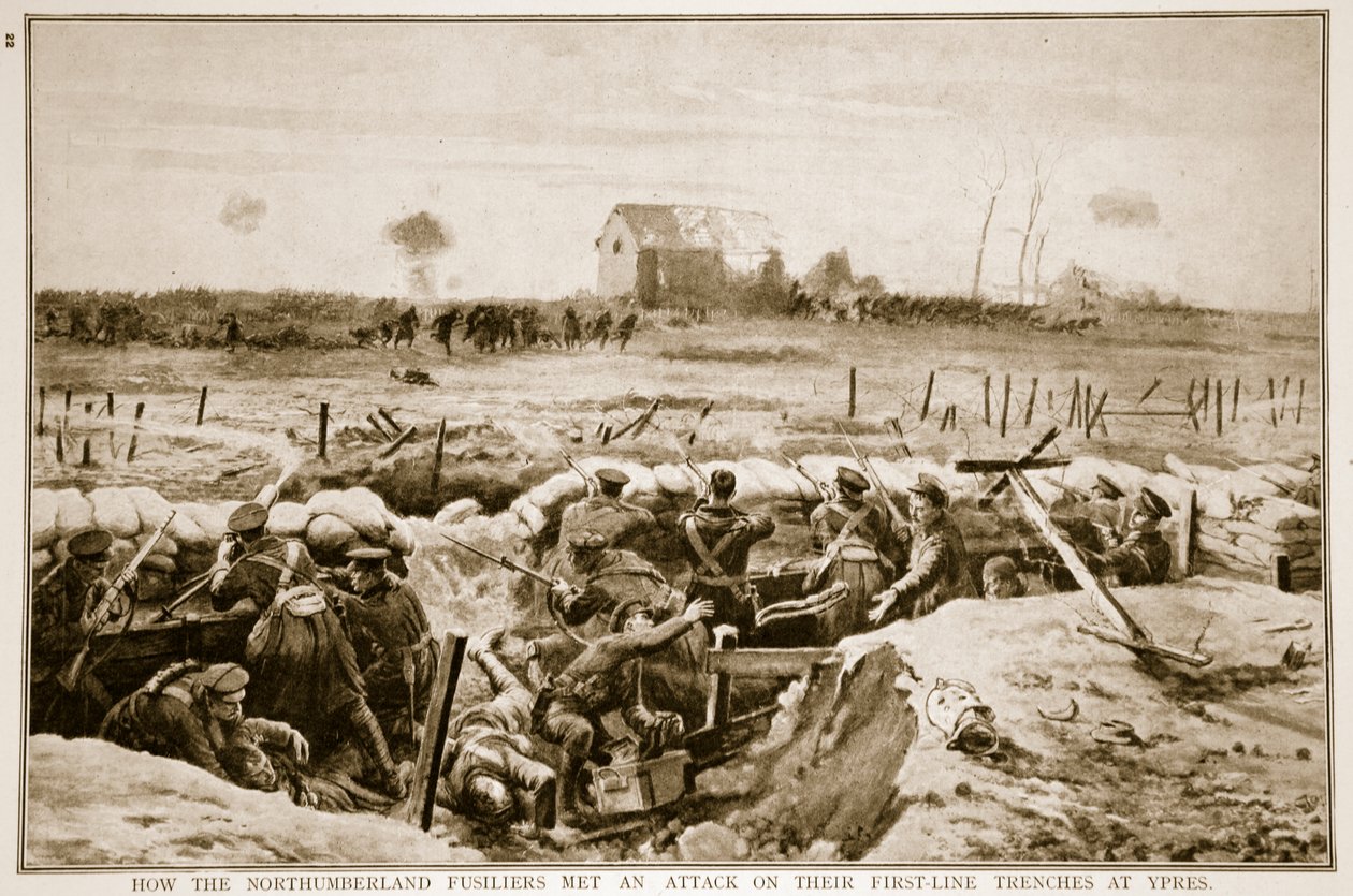كيف اجتمع Northumberland Fusiliers بهجوم على خنادق الخط الأول في Ypres ، 1914-1919 بواسطة مدرسة اللغة الإنجليزية