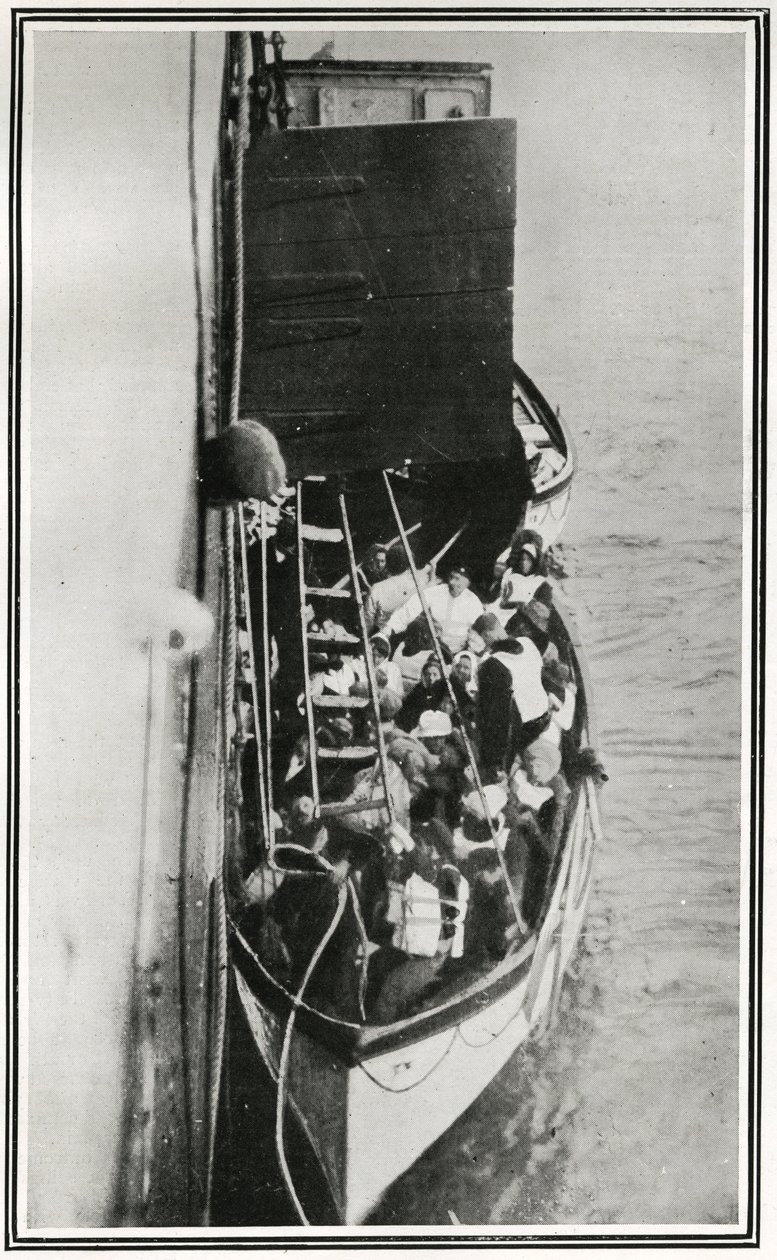 كيف التقط كارباثيا الناجين من تيتانيك ، من The Sphere ، 04 مايو 1912 (litho) (تفاصيل 450825) بواسطة مدرسة اللغة الإنجليزية