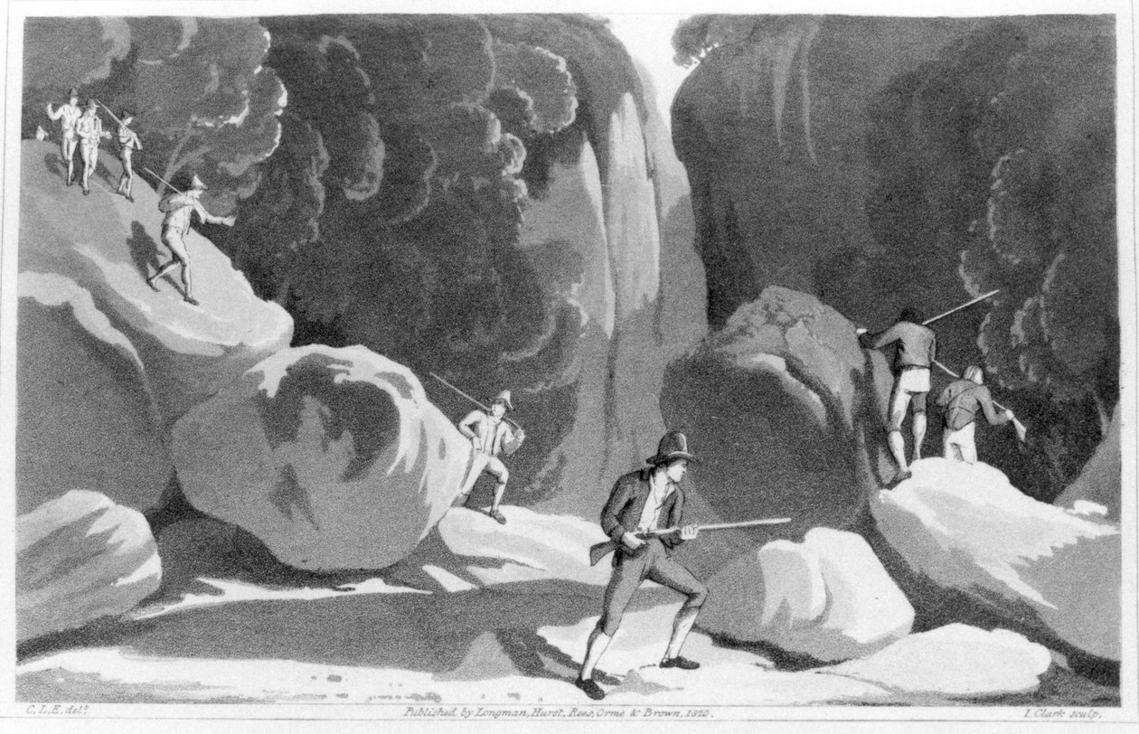 قطاع الطرق للصيد في إيطاليا ، من ثلاثة أشهر مرت في جبال شرق روما عام 1819 بواسطة ماريا جراهام (1785-1842) 1820 بواسطة مدرسة اللغة الإنجليزية