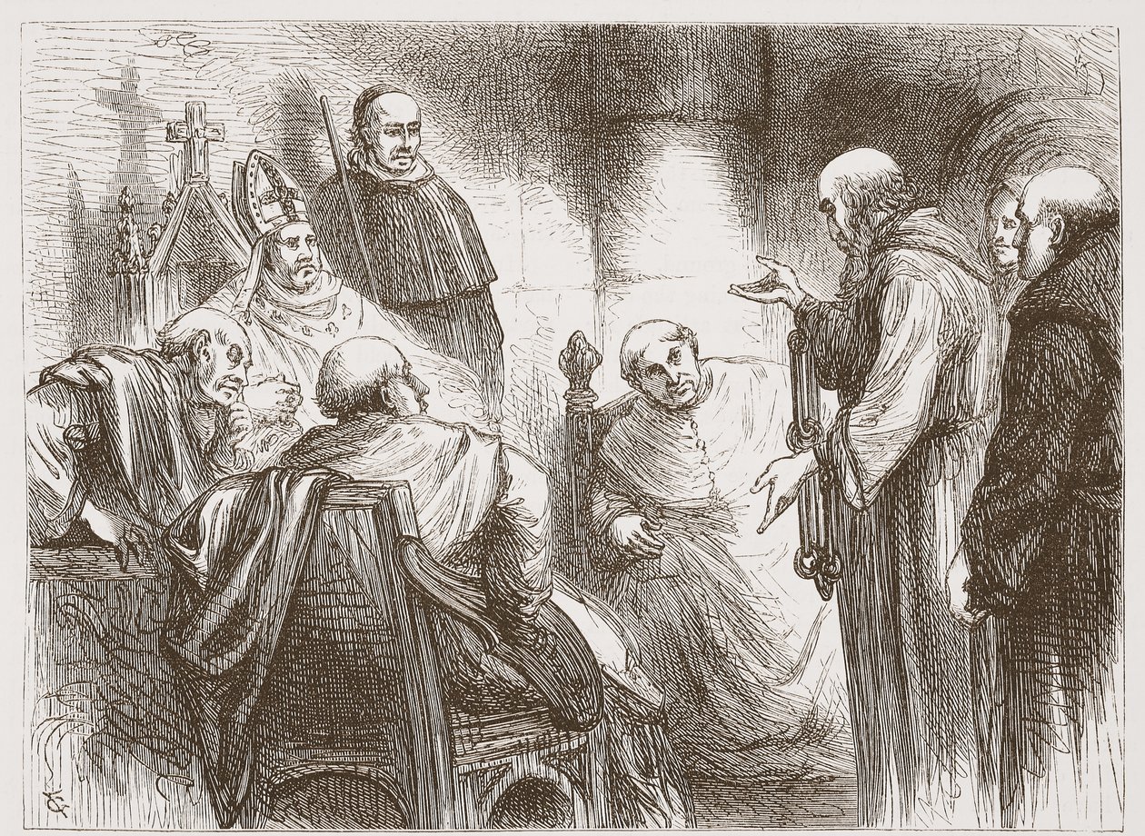 رسم توضيحي من تاريخ البروتستانتية لجيمس أيتكين ويلي (1808-1890) ، حانة. 1878 بواسطة مدرسة اللغة الإنجليزية