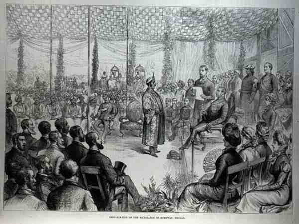 تركيب مهراجا بردوان ، البنغال ، من أخبار لندن المصورة ، 21 يناير 1882 بواسطة مدرسة اللغة الإنجليزية