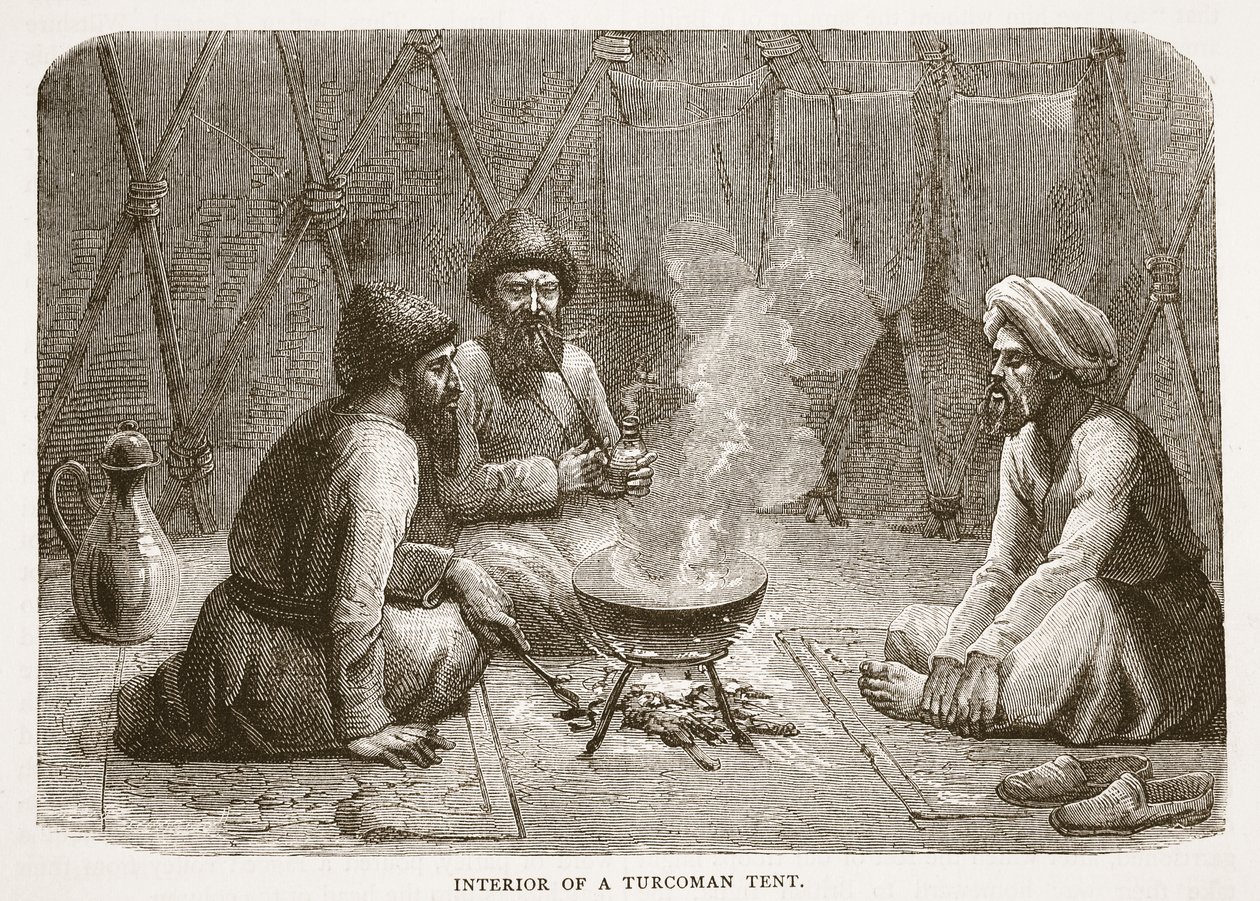 داخل خيمة Turcoman ، التوضيح من Cassells Illustrated تاريخ إنجلترا بواسطة مدرسة اللغة الإنجليزية