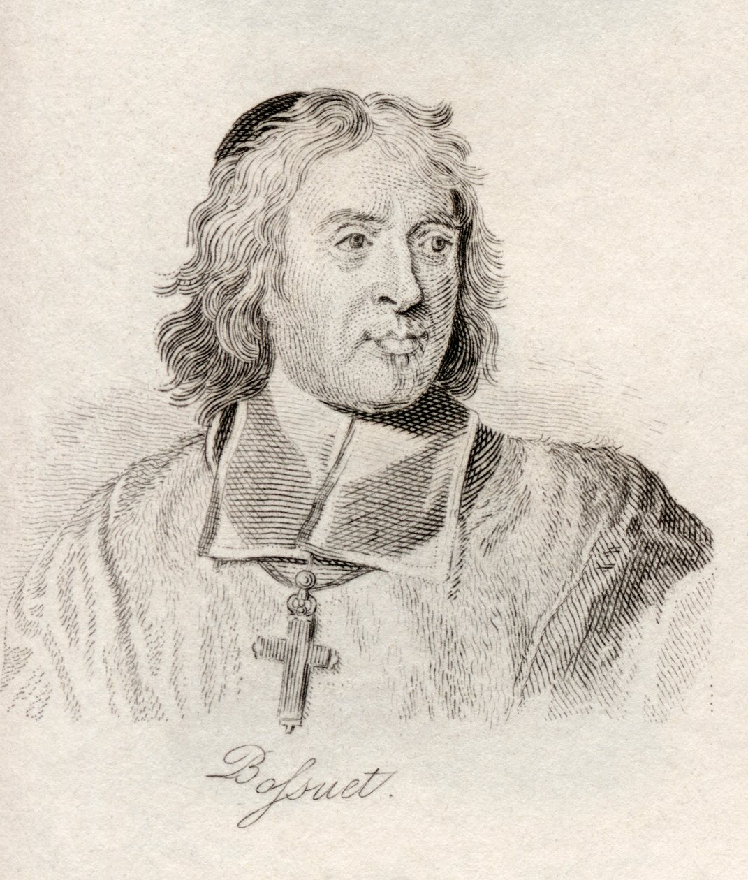 جاك Benigne Bossuet ، من "قاموس كراب التاريخي" ، نشر عام 1825 بواسطة مدرسة اللغة الإنجليزية