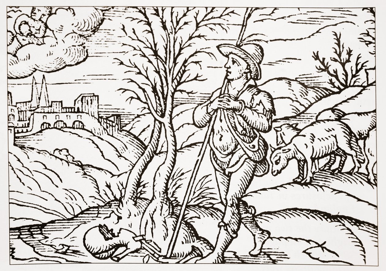 كانون الثاني ، من Spensers The Shepherds Calendar ، 1579 بواسطة مدرسة اللغة الإنجليزية