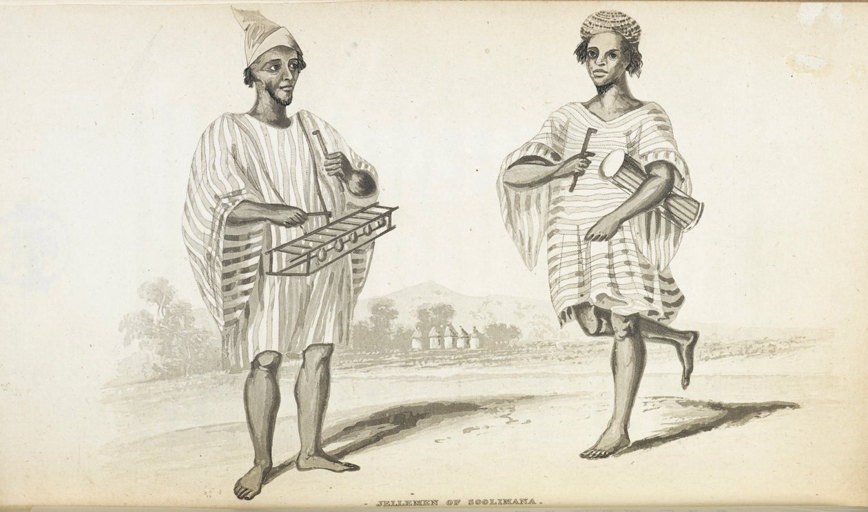 Jellemen of Solimana. موسيقيو غرب إفريقيا ، بقلم ألكسندر جوردون لينج ، سنة النشر. 1825 (الأعضاء) بواسطة مدرسة اللغة الإنجليزية