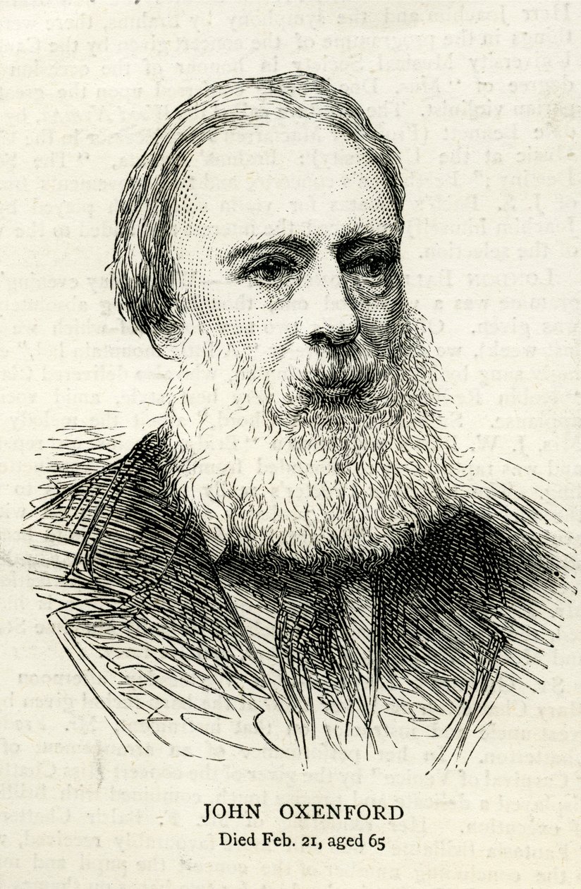 جون أوكسينفورد (1812-1877) التوضيح من الجرافيك 1877 بواسطة مدرسة اللغة الإنجليزية