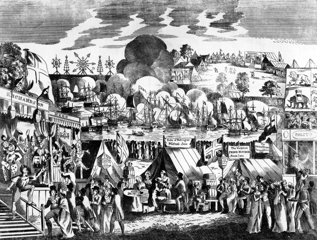 معرض اليوبيل في هايد بارك ، 1814 بواسطة مدرسة اللغة الإنجليزية