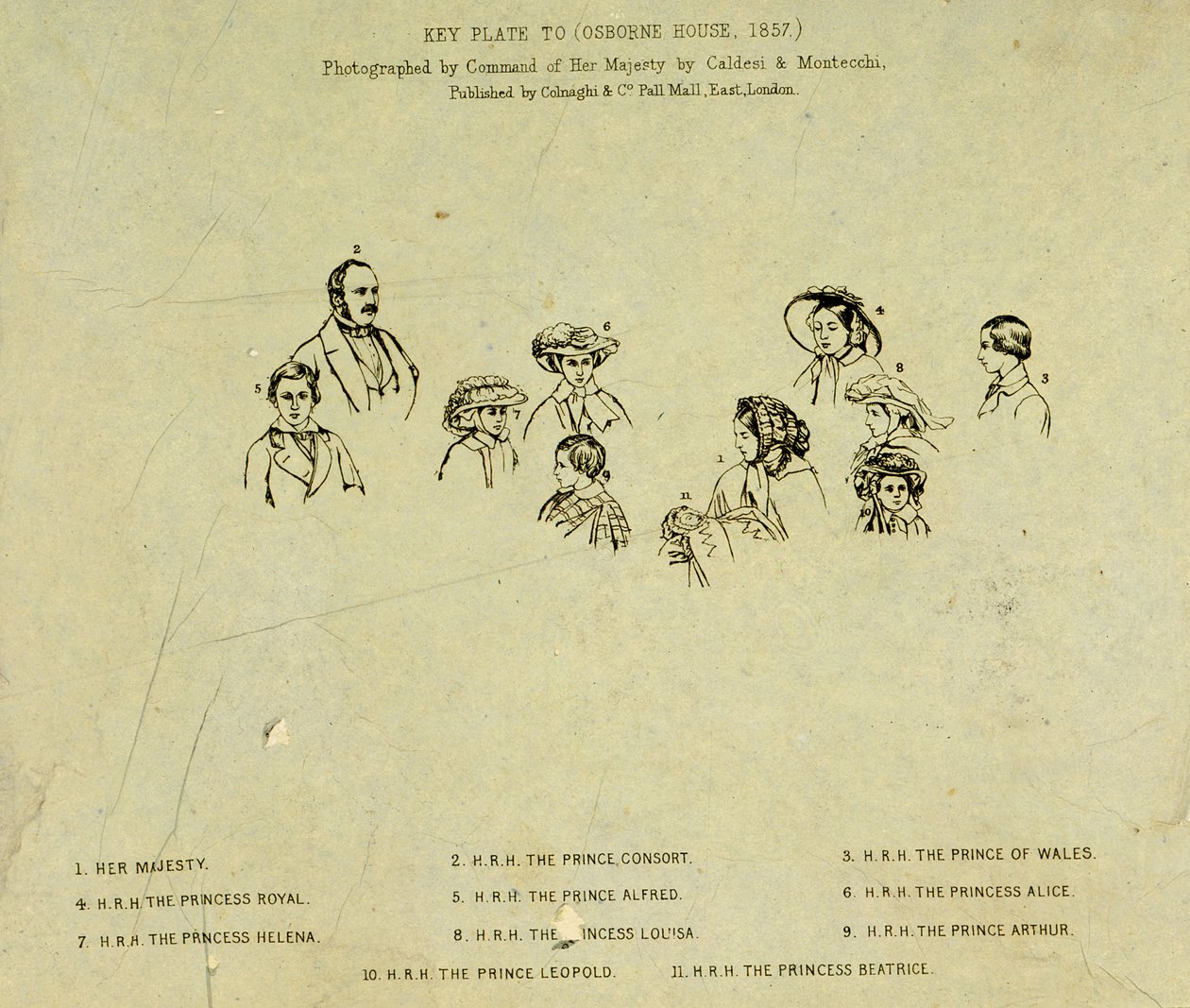 لوحة مفاتيح لصورة للعائلة المالكة في أوزبورن هاوس ، 1857 (انظر 190050) بواسطة مدرسة اللغة الإنجليزية