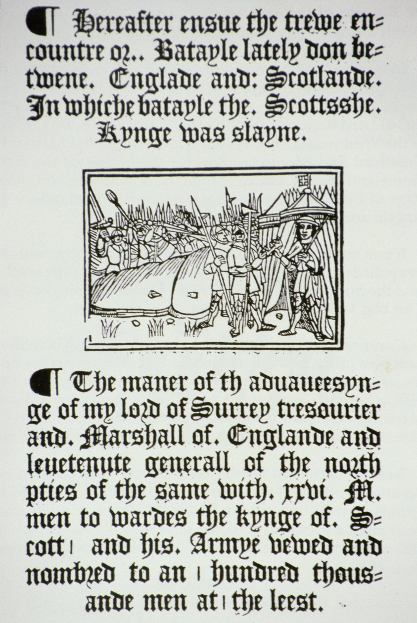 الملك هنري الثامن (1491-1547) وفرسانه بعد الانتصار الإنجليزي على الاسكتلنديين في فلودن فيلد ، 1513 بواسطة مدرسة اللغة الإنجليزية