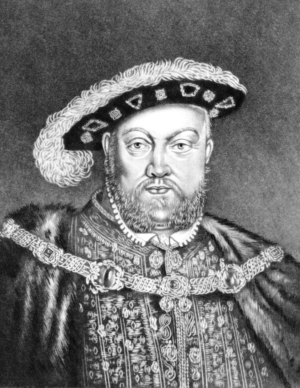 الملك هنري الثامن (c1491-1547) التوضيح من "صور الشخصيات اللامعة في التاريخ البريطاني" ، (mezzotint) بواسطة مدرسة اللغة الإنجليزية
