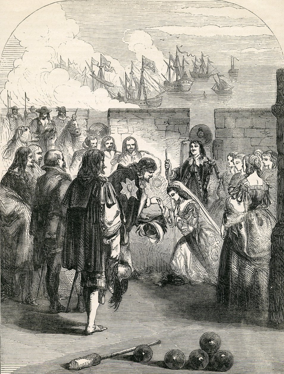 هبوط الأميرة هنريتا ، رسم توضيحي مأخوذ من جون كاسيلس مصور تاريخ إنجلترا ، 1857 بواسطة مدرسة اللغة الإنجليزية