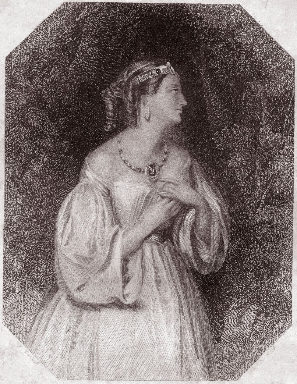 لافينيا ، ابنة تيتوس ، خطيبة باسيانوس (تيتوس أندرونيكوس أو لا تريس مأساة رومانية رثاء تيتوس أندرونيكوس) في - "" معرض شكسبير للنساء ، مجموعة من خمسة وأربعين صورة جادة لفنانين لندن الأوائل ، غنية بالنقد. بواسطة مدرسة اللغة الإنجليزية