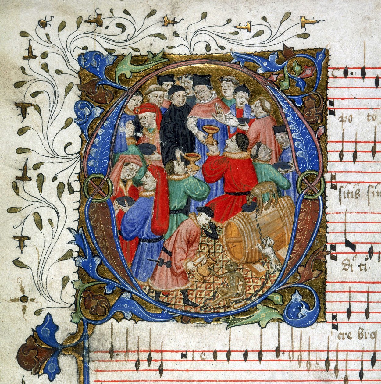 خطاب أغنية شرب من القرون الوسطى من كتاب وندسور كارول ، حوالي 1440 (مصغر) بواسطة مدرسة اللغة الإنجليزية