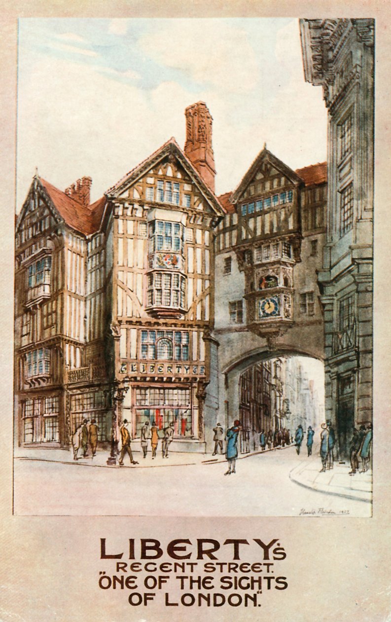 ليبرتيز، شارع ريجنت (طباعة حجرية ملونة) بواسطة مدرسة اللغة الإنجليزية