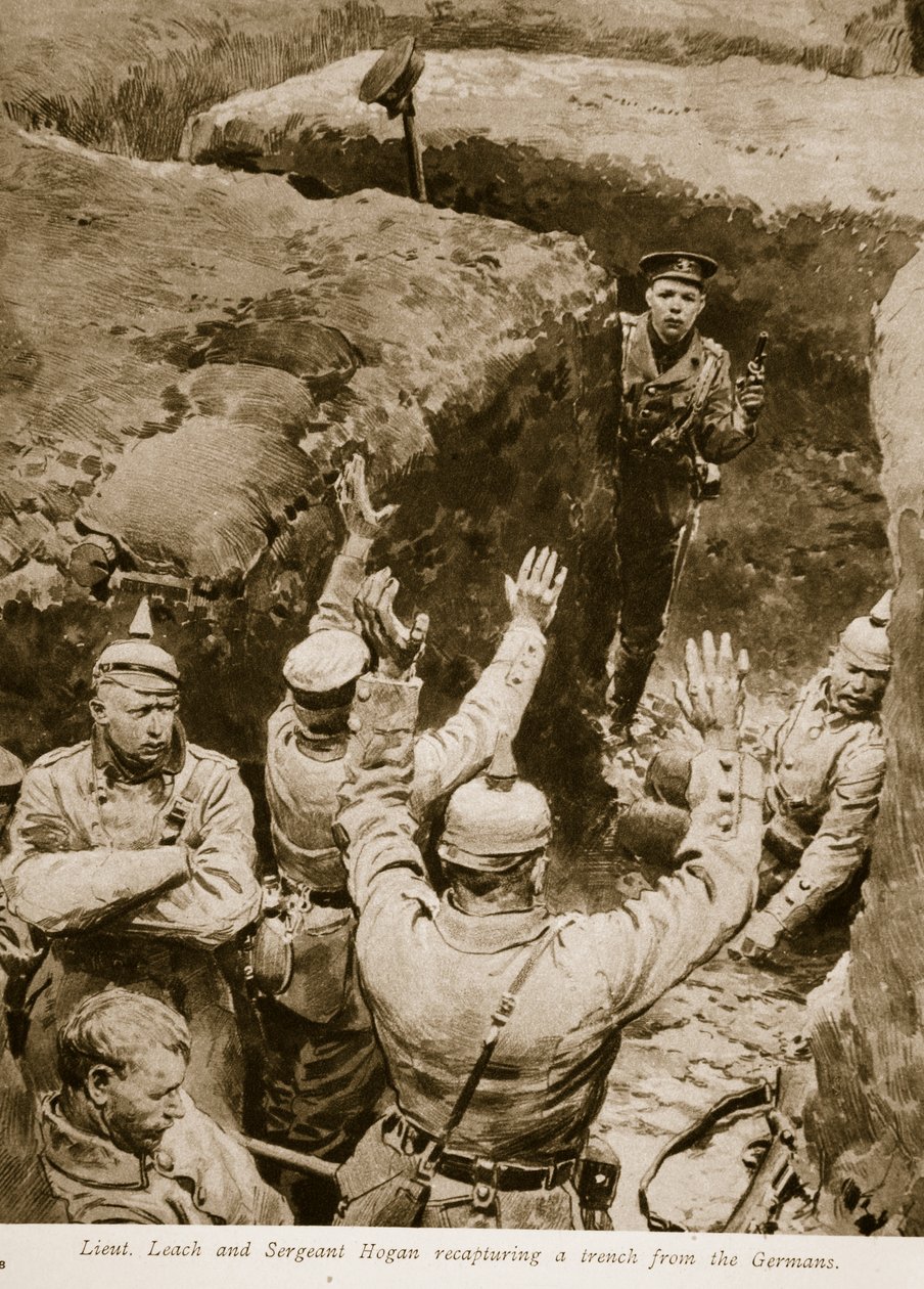 الملازم ليتش والرقيب هوجان يستعيدان خندقًا من الألمان ، 1914-1919 بواسطة مدرسة اللغة الإنجليزية