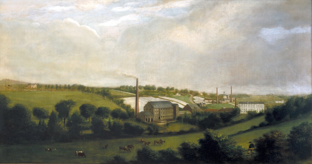 مطحنة الكتان في Chapelizod ، بالقرب من Lucan ، دبلن ، أيرلندا ، c.1840 بواسطة مدرسة اللغة الإنجليزية