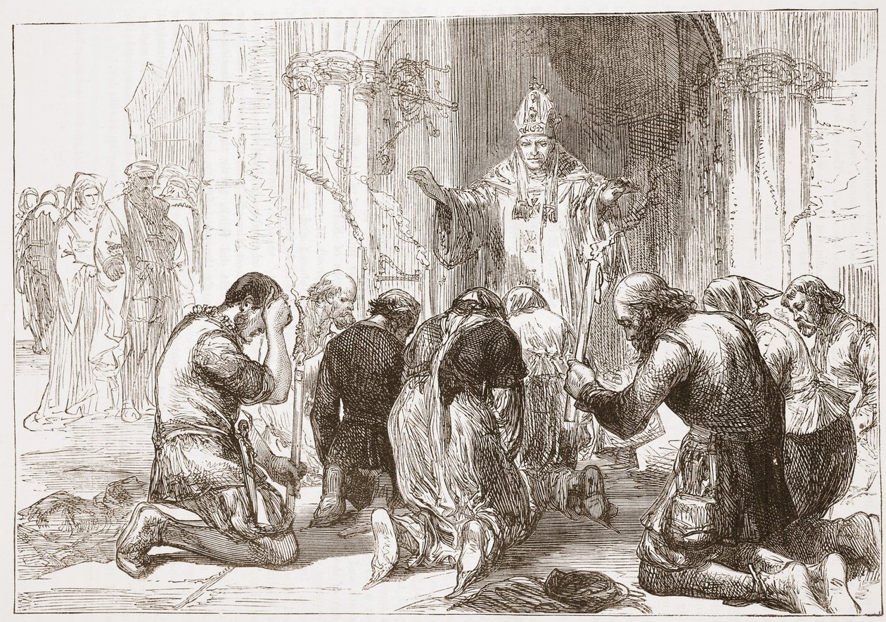 Lollards يتخلى عن إيمانهم ، توضيح من تاريخ البروتستانتية بقلم جيمس Aitken Wylie (1808-1890) ، حانة. 1878 بواسطة مدرسة اللغة الإنجليزية
