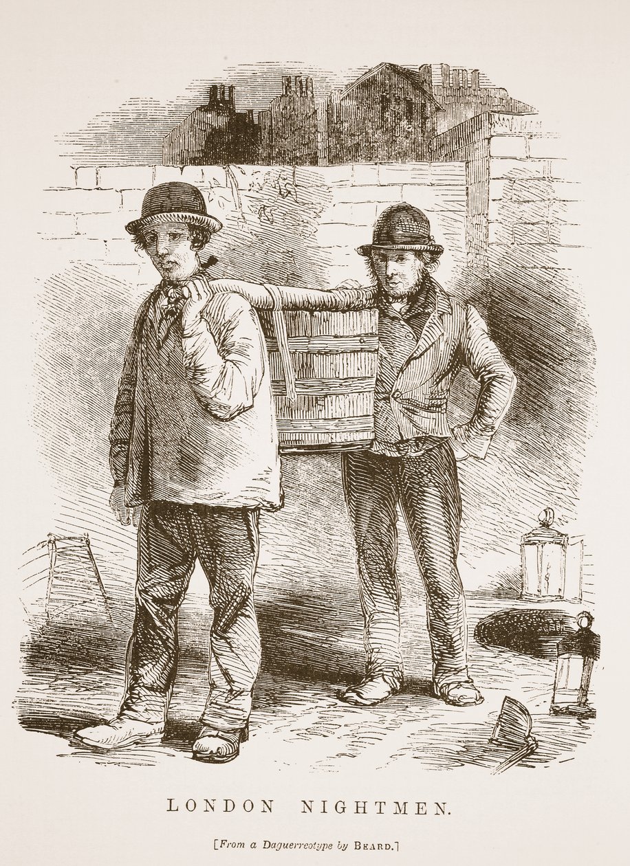 London Nightmen ، من نمط daguerreotype بقلم ريتشارد بيرد ، توضيح من London Labour و London Poor بقلم Henry Mayhew ، حانة. 1862 بواسطة مدرسة اللغة الإنجليزية