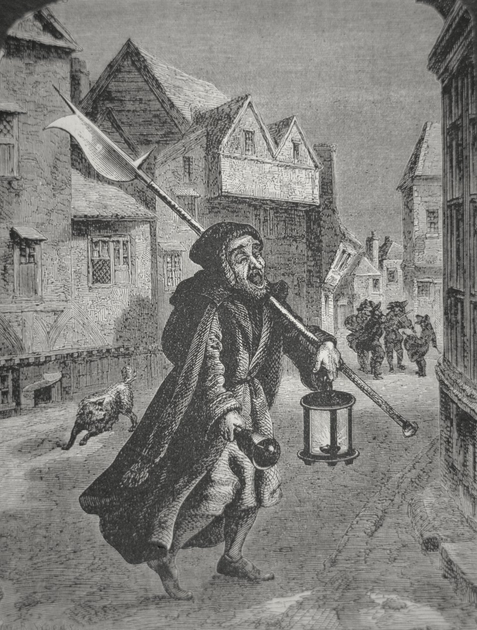 London Watchman of the 17th century (engraving) بواسطة مدرسة اللغة الإنجليزية