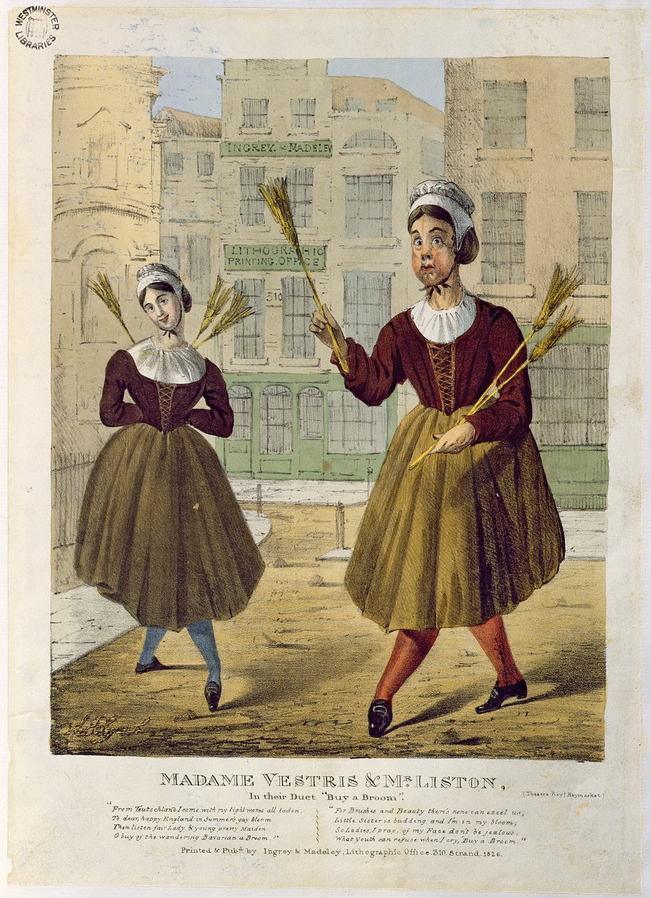 مدام فيستريس والسيد ليستون في دويتو شراء مكنسة ، حانة. بواسطة Ingrey & Madeley ، 1826 بواسطة مدرسة اللغة الإنجليزية