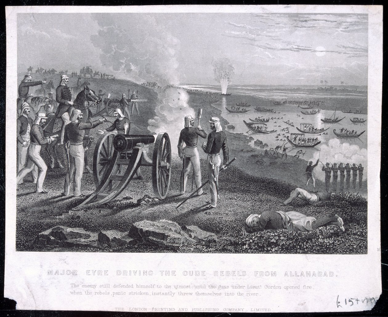 الرائد Eyre يقود Oude Rebels من Allahabad ، نشر شركة لندن للطباعة والنشر المحدودة ، 1857 بواسطة مدرسة اللغة الإنجليزية