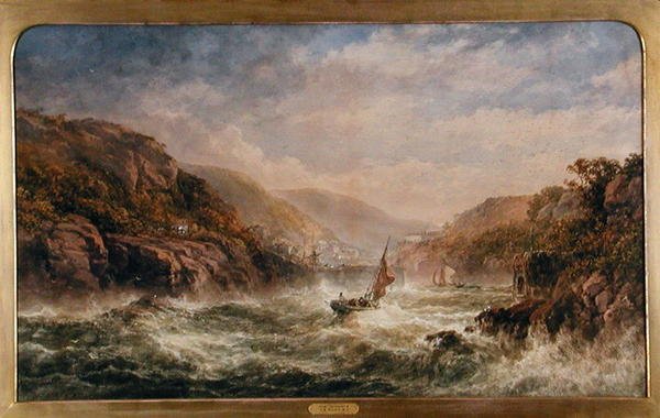 `` Making for Port '' ، ميناء غربي في طقس قارس ، حوالي 1880 (ألوان مائية على ورق) بواسطة مدرسة اللغة الإنجليزية